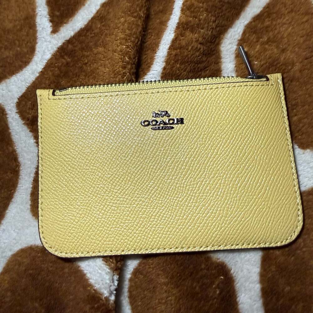 Coach Grove Medium Tote with Horse and Carriage in Yellow Pebbled Leather - Picture 10 of 12